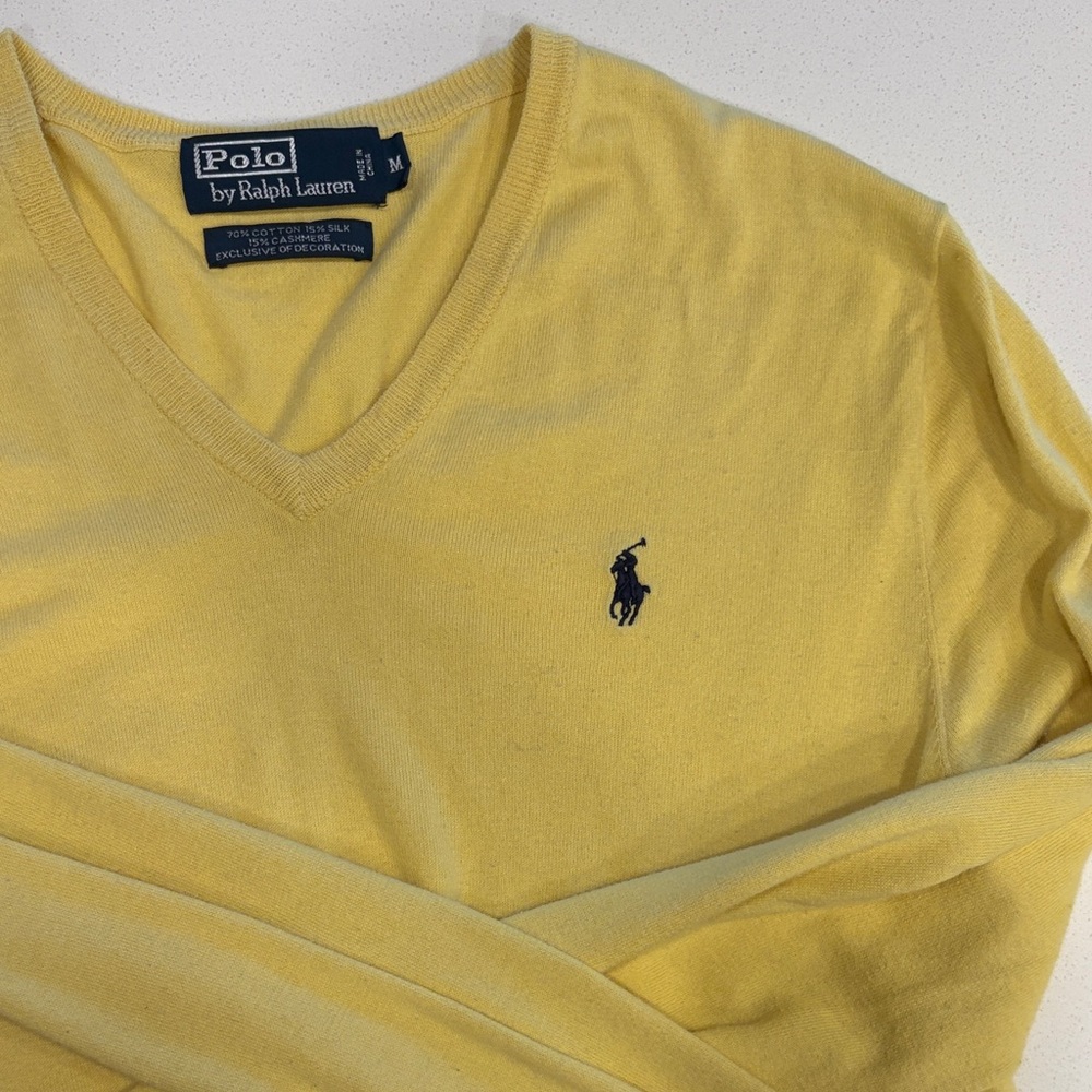 Ralph Lauren Yellow Knit V-Neck